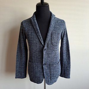New Phil Petter Blue Cotton Linen Knitwear Cardigan Jacket Size S
